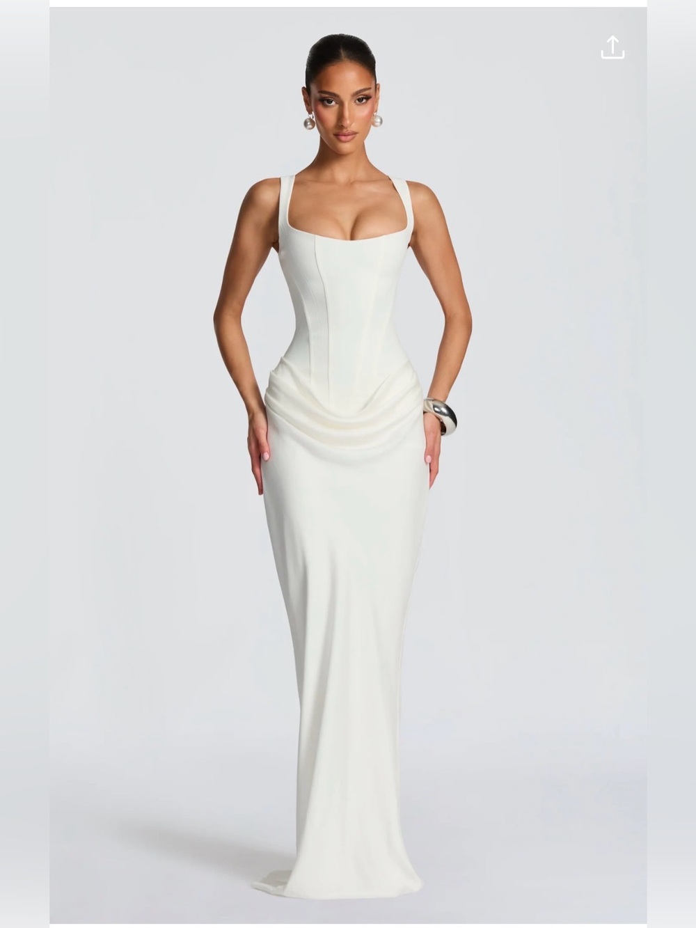 CORNELIA MAXI DRESS - IVORY BABYBOO
(Elegant White Corset Evening Gown)